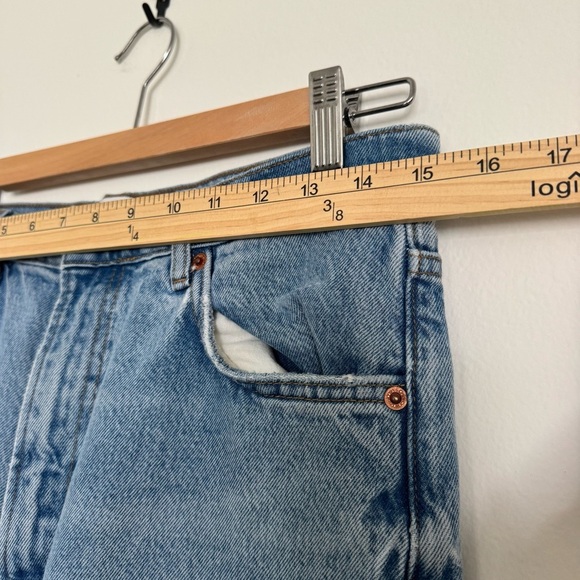 Reformation Wilder High Rise Wide Leg Cropped Light Blue Denim Jeans Size 30 - Picture 9 of 12